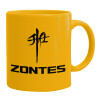 Ceramic coffee mug yellow, 330ml