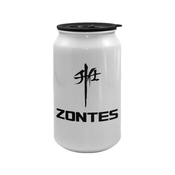 ZONTES, Κούπα ταξιδιού μεταλλική με καπάκι (tin-can) 500ml