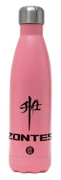 ZONTES — Metal mug thermos Pink Mat (Stainless steel), double wall, 500ml