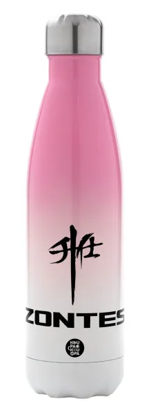ZONTES — Metal mug thermos Pink/White (Stainless steel), double wall, 500ml