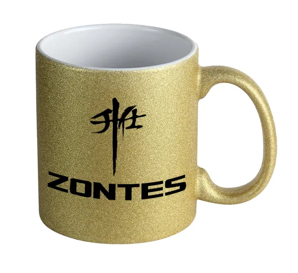 ZONTES — Gold glitter mug that sparkles, ceramic, 330ml