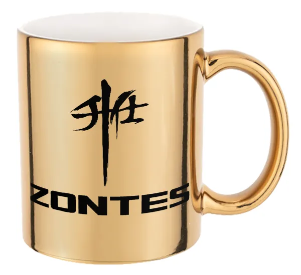 ZONTES — Mug ceramic, gold mirror, 330ml