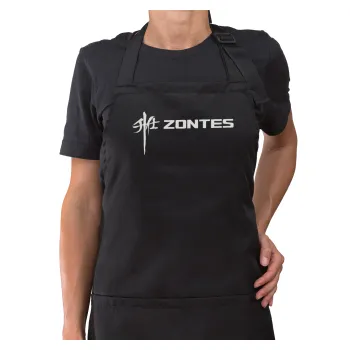 ZONTES, Ποδιά μακριά Σεφ ολόσωμη με τσέπες Μαύρη (ΕΝΗΛΙΚΩΝ)