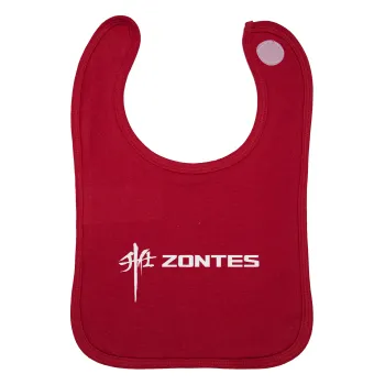 ZONTES, Σαλιάρα με Σκρατς Κόκκινη 100% Organic Cotton (0-18 months)