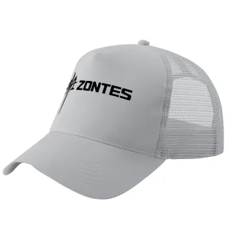ZONTES, Καπέλο Ενηλίκων Structured Trucker, με Δίχτυ, ΓΚΡΙ (100% ΒΑΜΒΑΚΕΡΟ, ΕΝΗΛΙΚΩΝ, UNISEX, ONE SIZE)