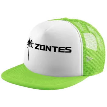 ZONTES, Child's Soft Trucker Hat with Green/White Mesh (POLYESTER, CHILDREN'S, ONE SIZE)