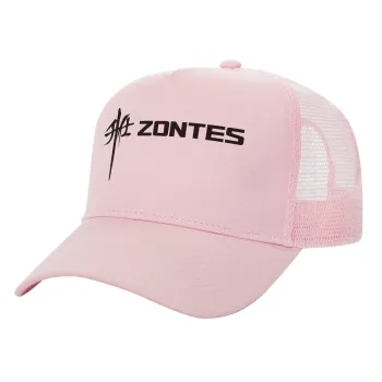 ZONTES, Καπέλο Ενηλίκων Structured Trucker, με Δίχτυ, ΡΟΖ (100% ΒΑΜΒΑΚΕΡΟ, ΕΝΗΛΙΚΩΝ, UNISEX, ONE SIZE)