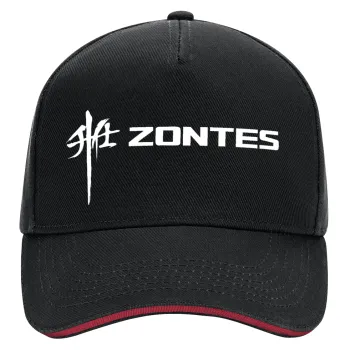 ZONTES, DRILL Καπέλο Ενηλίκων Ultimate ΜΑΥΡΟ/ΚΟΚΚΙΝΟ, (100% ΒΑΜΒΑΚΕΡΟ, ΕΝΗΛΙΚΩΝ, UNISEX, ONE SIZE)