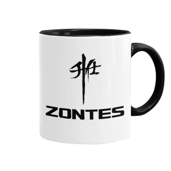 ZONTES, Κούπα χρωματιστή μαύρη, κεραμική, 330ml