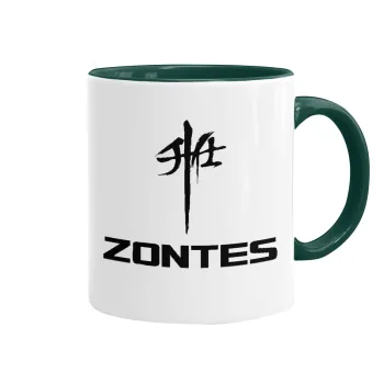 ZONTES, Mug colored green, ceramic, 330ml