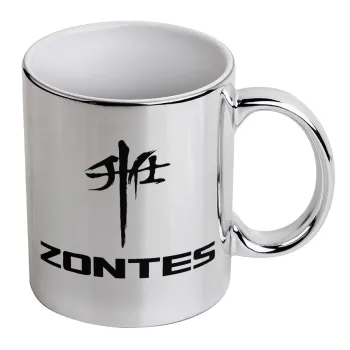 ZONTES, Κούπα κεραμική, ασημένια καθρέπτης, 330ml