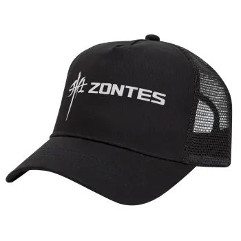 ZONTES, Trucker Hat with Mesh, Black, (COTTON, KIDS, UNISEX, ONE SIZE)