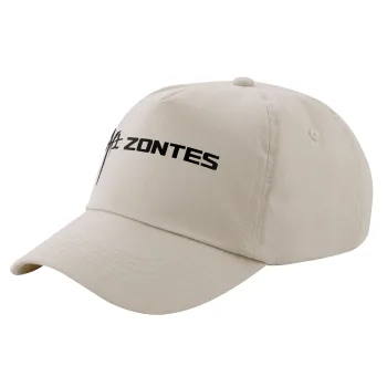 ZONTES, Μπεζ (SAND) Πεντάφυλλο Καπέλο Ενηλίκων Βαμβακερό (UNISEX, ONE SIZE)
