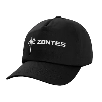 ZONTES, Καπέλο Ενηλίκων Baseball, 100% Βαμβακερό,  Μαύρο (ΒΑΜΒΑΚΕΡΟ, ΕΝΗΛΙΚΩΝ, UNISEX, ONE SIZE)