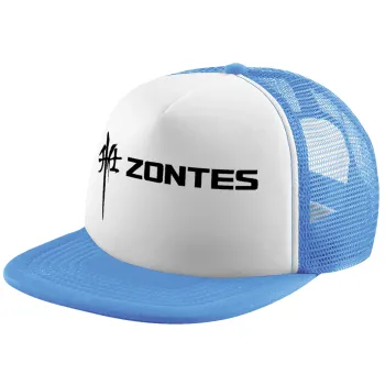 ZONTES, Child's Soft Trucker Hat with Blue/White Mesh (POLYESTER, CHILD, ONE SIZE)
