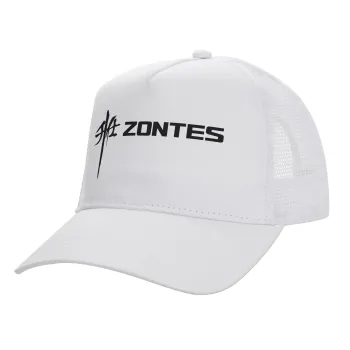 ZONTES, Καπέλο Ενηλίκων Structured Trucker, με Δίχτυ, ΛΕΥΚΟ (100% ΒΑΜΒΑΚΕΡΟ, ΕΝΗΛΙΚΩΝ, UNISEX, ONE SIZE)