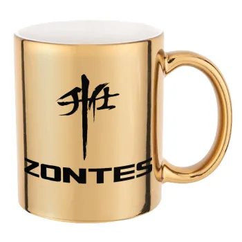 ZONTES, Κούπα κεραμική, χρυσή καθρέπτης, 330ml