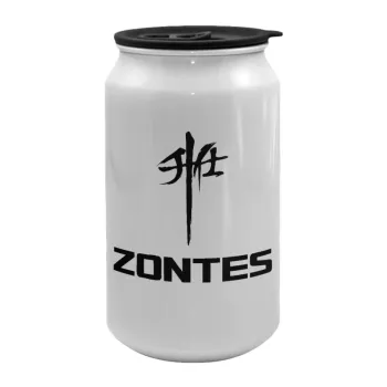 ZONTES, Κούπα ταξιδιού μεταλλική με καπάκι (tin-can) 500ml