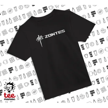 ZONTES, Άνετο παιδικό T-Shirt ΜΑΥΡΟ από 100% βαμβάκι, για κάθε μέρα. Vegan & OEKO-TEX πιστοποιημένο.