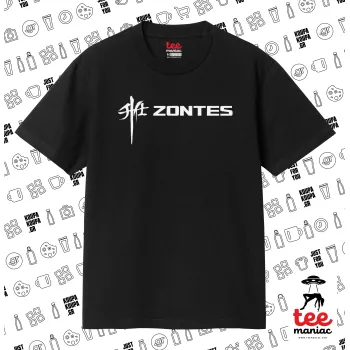 ZONTES, Κλασικό T-Shirt, διπλής ραφής, χωρίς πλευρικές ραφές ΜΑΥΡΟ από 100% βαμβάκι. Vegan & OEKO-TEX πιστοποιημένο.