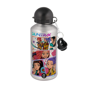 Huntrix Kpop Girls, Μεταλλικό παγούρι νερού, Ασημένιο, αλουμινίου 500ml