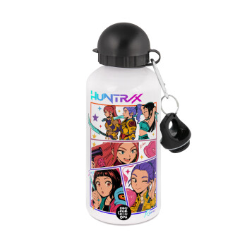 Huntrix Kpop Girls, Μεταλλικό παγούρι νερού, Λευκό, αλουμινίου 500ml