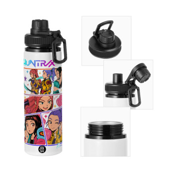 Huntrix Kpop Girls, Μεταλλικό παγούρι νερού με καπάκι ασφαλείας, αλουμινίου 850ml