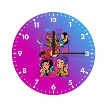 Huntrix Kpop Girls, Ρολόι τοίχου ξύλινο (20cm)