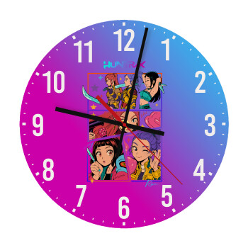 Huntrix Kpop Girls, Ρολόι τοίχου ξύλινο (30cm)