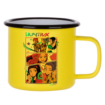 Huntrix Kpop Girls, Κούπα Μεταλλική εμαγιέ ΜΑΤ Κίτρινη 360ml