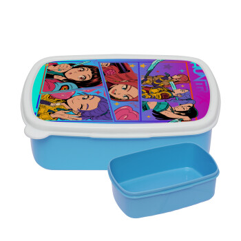 Huntrix Kpop Girls, ΜΠΛΕ παιδικό δοχείο φαγητού (lunchbox) πλαστικό (BPA-FREE) Lunch Βox M18 x Π13 x Υ6cm