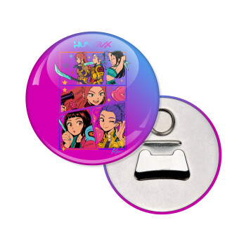 Huntrix Kpop Girls, Μαγνητάκι και ανοιχτήρι μπύρας στρογγυλό διάστασης 5,9cm