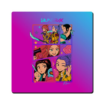 Huntrix Kpop Girls, Τετράγωνο μαγνητάκι ξύλινο 6x6cm