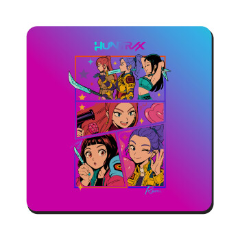 Huntrix Kpop Girls, Τετράγωνο μαγνητάκι ξύλινο 9x9cm