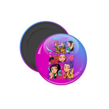 Huntrix Kpop Girls, Μαγνητάκι ψυγείου στρογγυλό διάστασης 5cm
