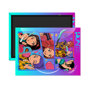 Huntrix Kpop Girls, Ορθογώνιο μαγνητάκι ψυγείου διάστασης 9x6cm