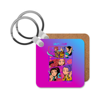 Huntrix Kpop Girls, Μπρελόκ Ξύλινο τετράγωνο MDF