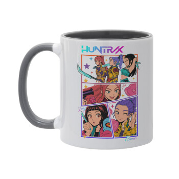 Huntrix Kpop Girls, Κούπα χρωματιστή γκρι, κεραμική, 330ml