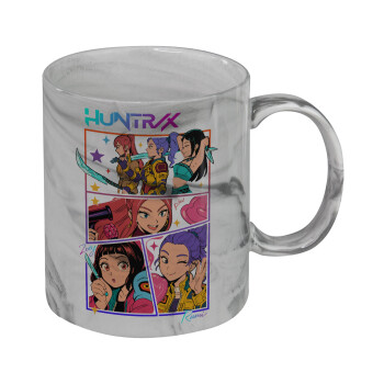 Huntrix Kpop Girls, Κούπα κεραμική, marble style (μάρμαρο), 330ml