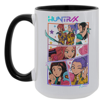 Huntrix Kpop Girls, Κούπα Mega 15oz, κεραμική Μαύρη, 450ml