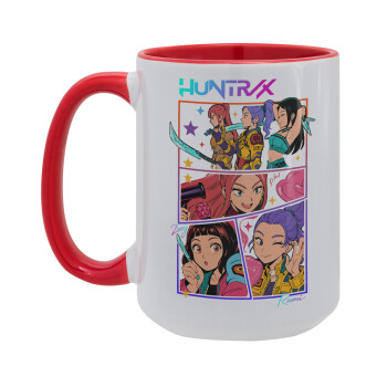 Huntrix Kpop Girls, Κούπα Mega 15oz, κεραμική Κόκκινη, 450ml