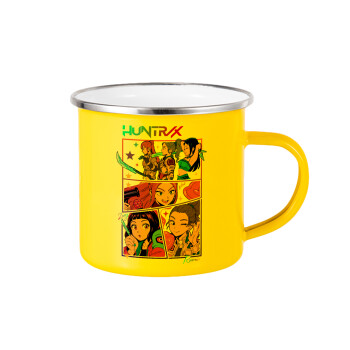 Huntrix Kpop Girls, Yellow Enamel Metallic Cup 360ml
