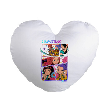 Huntrix Kpop Girls, Μαξιλάρι καναπέ καρδιά 40x40cm περιέχεται το  γέμισμα