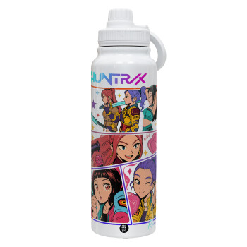 Huntrix Kpop Girls, 1L Stainless Steel Thermal Bottle with Phone Holder & Double Wall Insulation