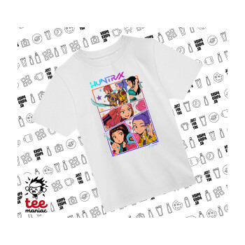 Huntrix Kpop Girls, Άνετο παιδικό T-Shirt ΛΕΥΚΟ από 100% βαμβάκι, για κάθε μέρα. Vegan & OEKO-TEX πιστοποιημένο.