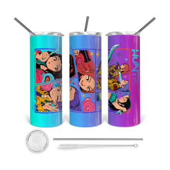 Huntrix Kpop Girls, Tumbler stainless steel 600ml, with metal straw & cleaning brush