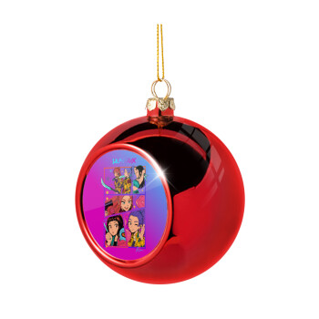 Huntrix Kpop Girls, Christmas tree ball Red 8cm