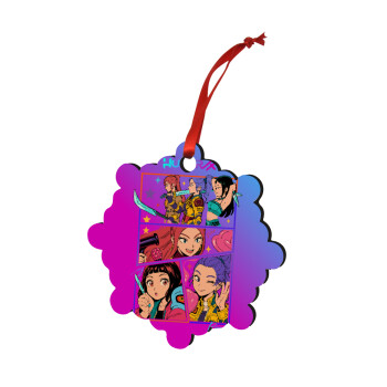 Huntrix Kpop Girls, Στολίδι Χριστουγεννιάτικο στολίδι snowflake ξύλινο 7.5cm