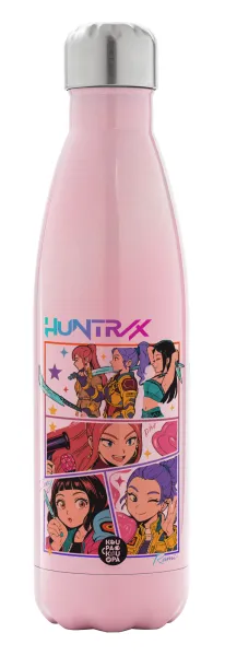 Huntrix Kpop Girls — Metal mug thermos Pink Iridiscent (Stainless steel), double wall, 500ml