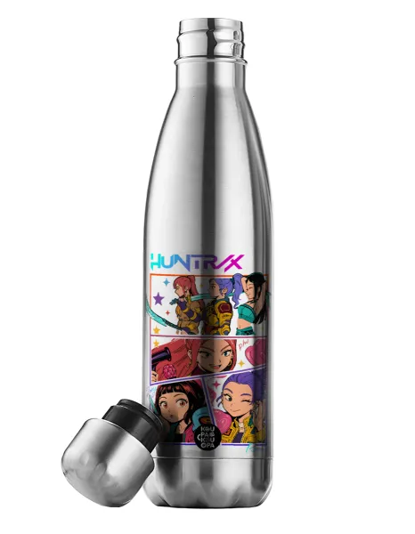 Huntrix Kpop Girls — Μεταλλικό παγούρι θερμός Inox (Stainless steel), διπλού τοιχώματος, 500ml